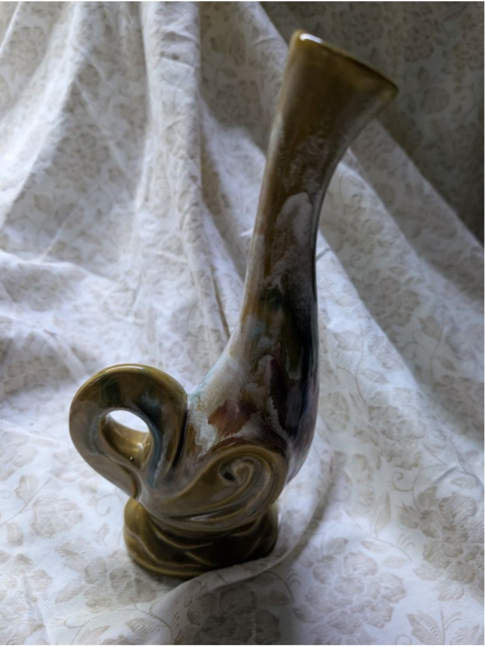 Wales Brown White Ceramic Vase One Size